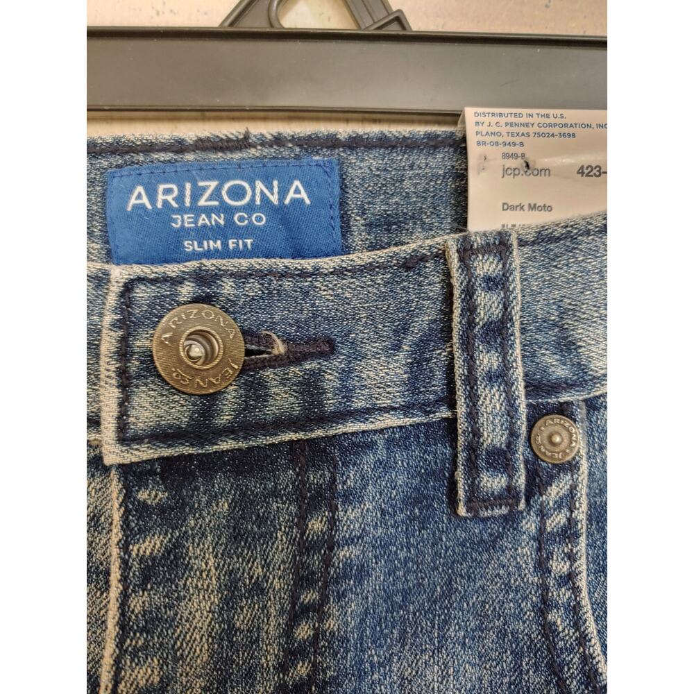 Boys NWT Arizona Dark Moto Slim Fit Jeans sz 20 - Picture 2 of 5